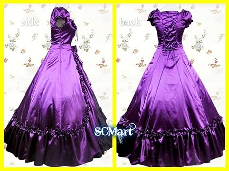 は*な様 豪華 パープル モダンドレス チョーカー付き カラードレス パープル/紫 多色あり 光沢サテン 高級ベロア V